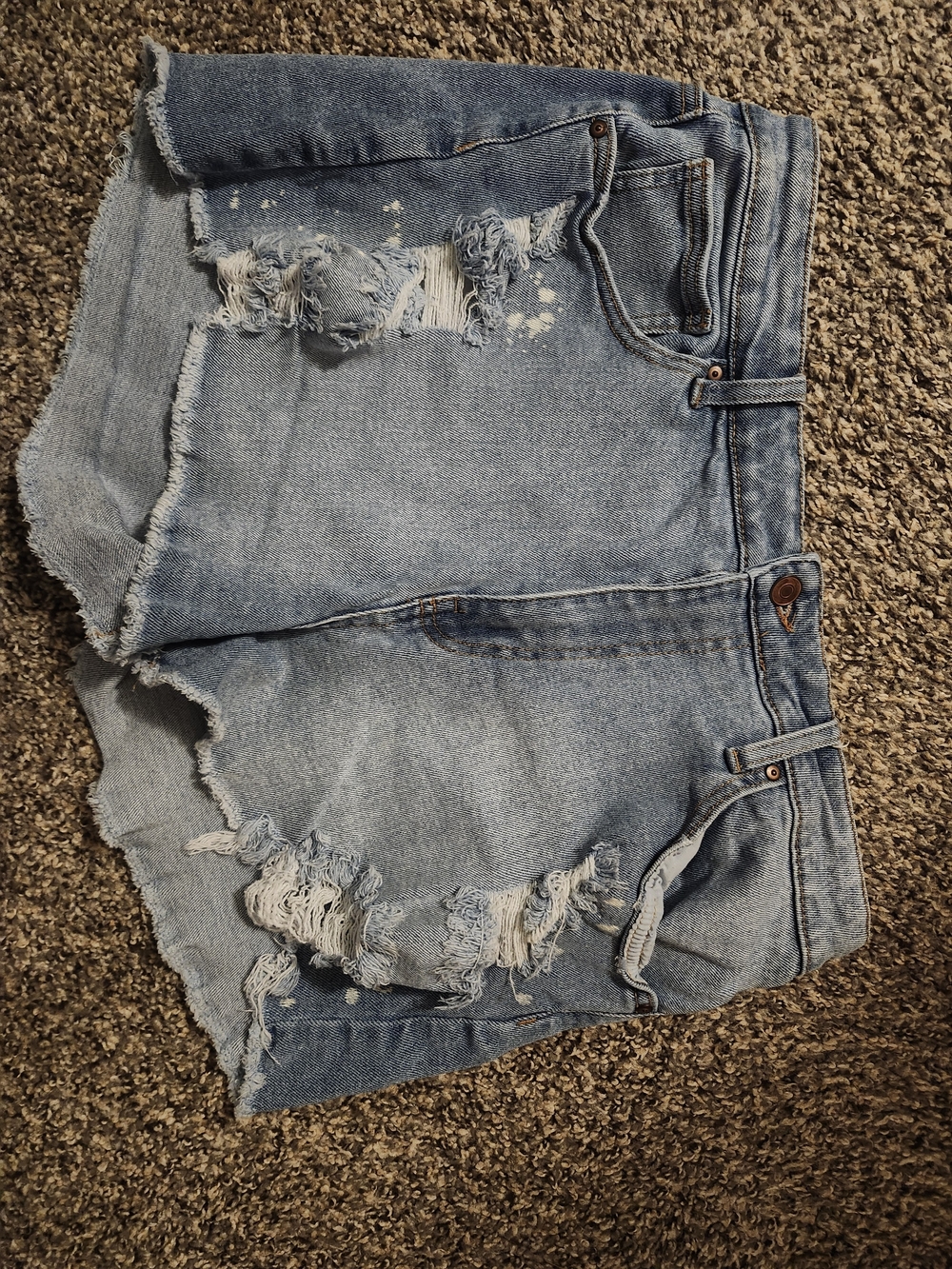 No Boundaries Light Blue Ripped Denim Shorts. Size 15